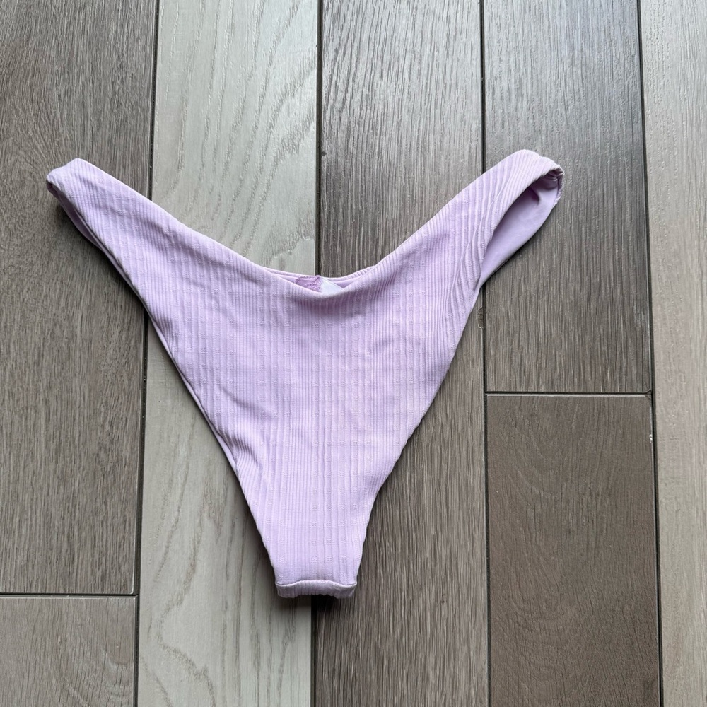 L*Space Lilac Ribbed Bikini Bottom - Picture 3 of 4